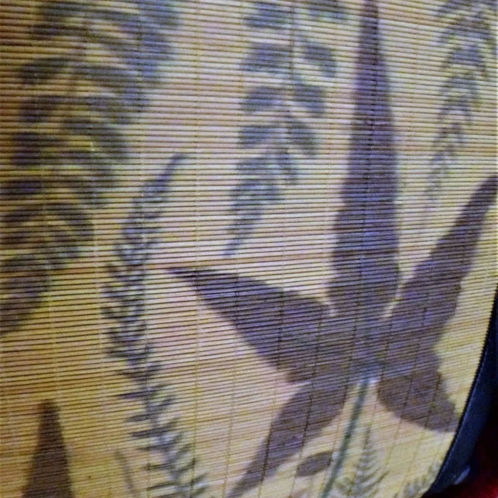 Bountiful Satin Bamboo Gray Tan Botanical Fern Throw Pillow New